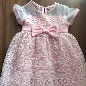 Light Pink and White Allover Lace Dress